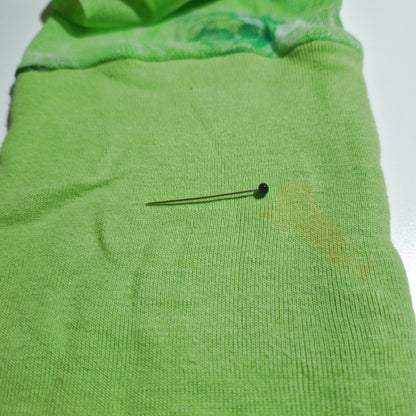 Einzigartiges und nachhaltiges Vintage Shirt, Langarm, in hellgrün-pink-türkis, mit Rosen. Imperfection.