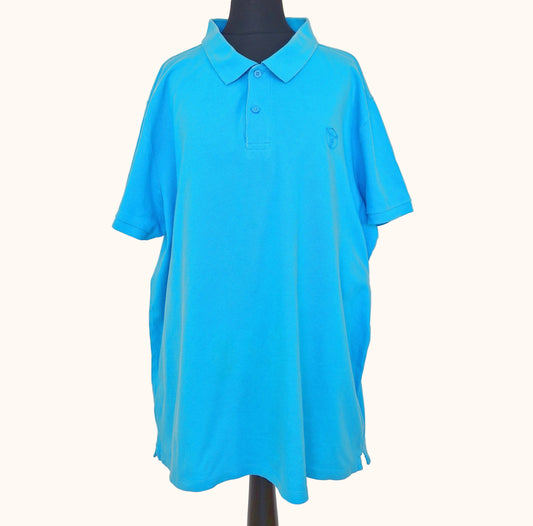 Einzigartiges und nachhaltiges Vintage Poloshirt in türkis von Chiemsee. Front.