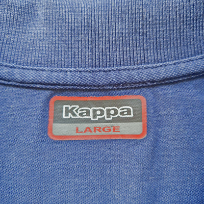 Einzigartiges und nachhaltiges Vintage Poloshirt in dunkelblau von Kappa. Tag.