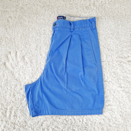 Einzigartige und nachhaltige Vintage Shorts in blau von Chaps. Side.