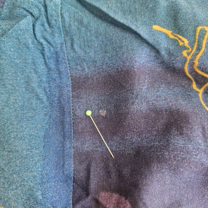 Playsuit, Träger, blau-senfgelb-petrol, Blumen, XS/S