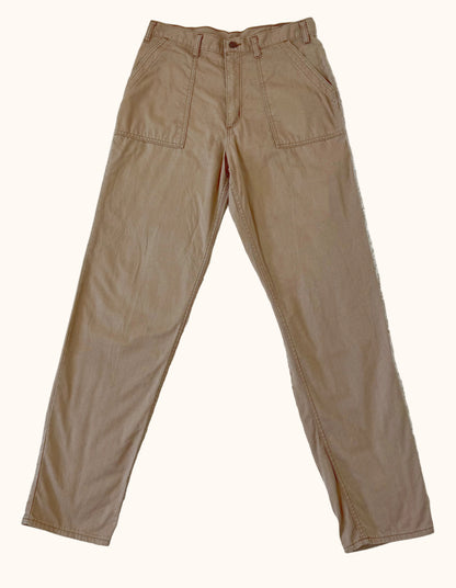 Einzigartige und nachhaltige Vintage Hose in hellbraun von Rifle. Front.