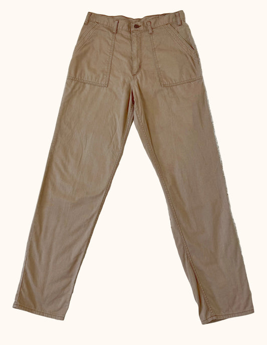 Einzigartige und nachhaltige Vintage Hose in hellbraun von Rifle. Front.