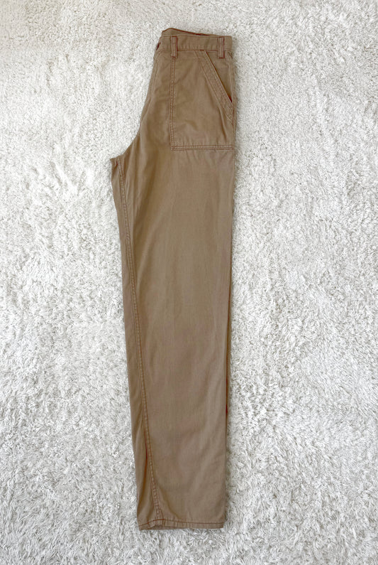 Einzigartige und nachhaltige Vintage Hose in hellbraun von Rifle. Side.